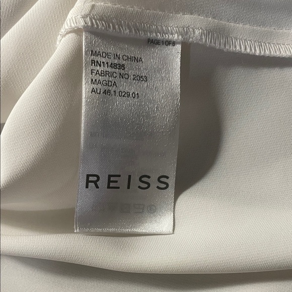 Reiss Cream Ruffle Neck Blouse - Picture 3 of 5